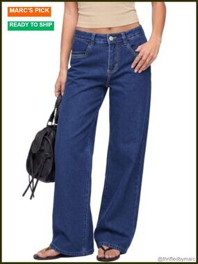 Fleece Lined Wide Leg High Waisted Denim Jeans
